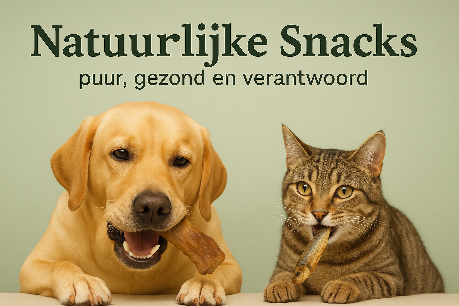 Hond en kat genieten van natuurlijke snacks – puur, eerlijk en zonder toevoegingen.